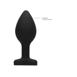 Ouch! Plug Bijou Anal Silicone Heart Noir 7 x 3.5 cm
